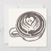 Café thema bruidsfeest kaart (Achterkant)