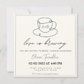 Café thema bruidsfeest kaart (Voorkant)