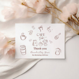 Café Thema Cafe Bebe Brouwende Baby Shower Bedankkaart