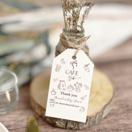 Café Thema Café Bebe Brouwende Boog Baby Shower Cadeaulabel