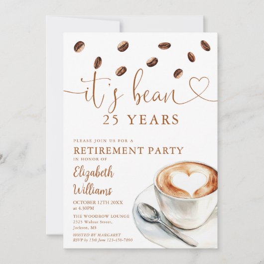Café-thema pensioenfeest kaart (Voorkant)