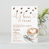 Café-thema pensioenfeest kaart (Staand voorkant)