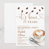 Café-thema pensioenfeest kaart (Voorkant / Achterkant)