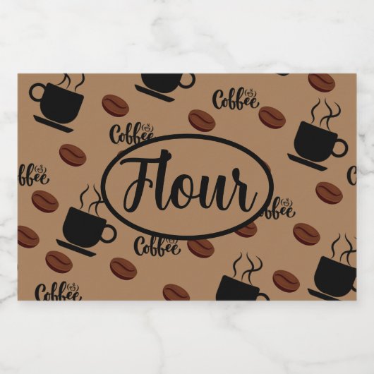 Cafe ThMED Coffee Kitchen Canister Flour Label Voedselcontainer Etiket (Enkel label)