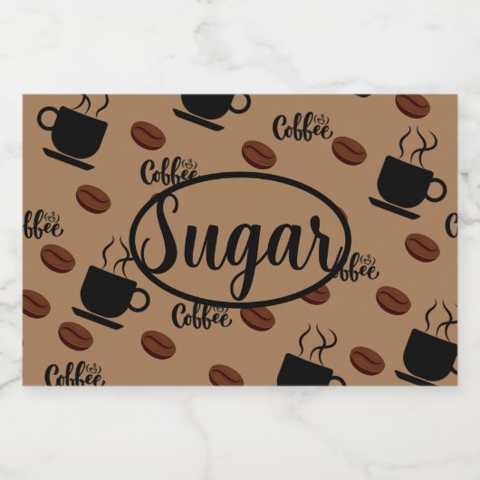 Cafe ThMED Coffee Kitchen Canister Sugar Label Voedselcontainer Etiket (Enkel label)