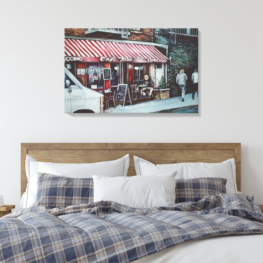 Café Tina's Twlight Canvas Afdruk (Insitu (Slaapkamer))