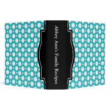 Cafe Turquoise Assorted Polka Dot 2" Recipe Multom