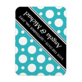 Cafe Turquoise Assorted Polka Dots Save the Date Magneet (Verticaal)