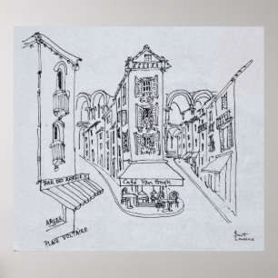 Cafe Van Gogh, Place Voltaire, Arles, Frankrijk Poster
