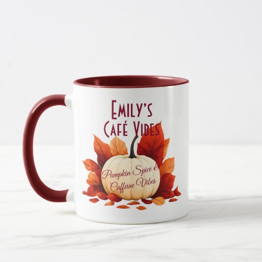 Café Vibes Autumn – Pumpkin Spice & Cafeïne Love Mok (Links)
