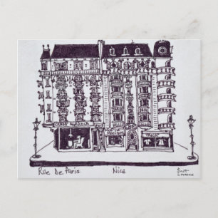 Café & winkels op Rue de Paris Oude Nice, Frankr Briefkaart
