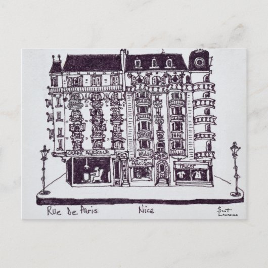 Café & winkels op Rue de Paris | Oude Nice, Frankr Briefkaart (Voorkant)