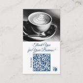 Cafe Wit Blauw Logo & QR - Dank u Klantenkaartje (Voorkant)