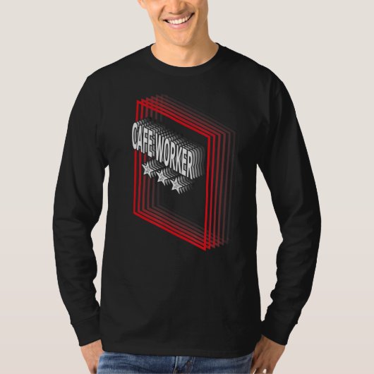 Cafe Worker Job Title Appreciation Retro T-shirt (Voorkant)