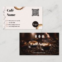 Café Zakelijke Kaart QR Code Koffie Spetters