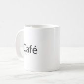 Café, zwarte letters wit koffiemok (Voorkant links)