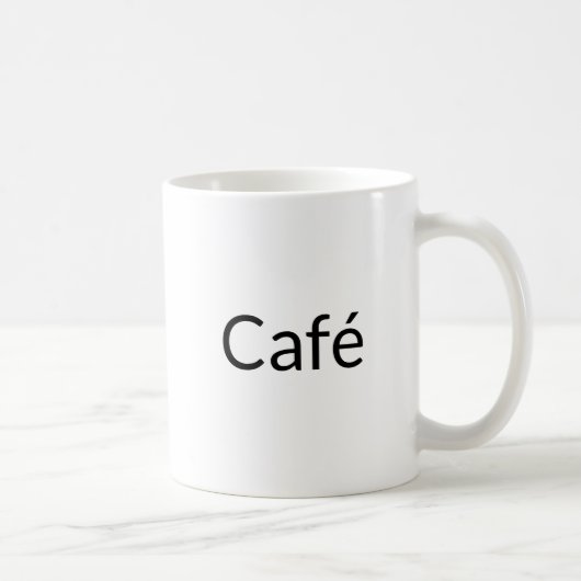 Café, zwarte letters wit koffiemok (Rechts)