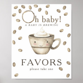 Cafébrouwen baby shower gunstgeschenken poster