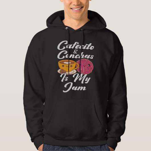 Cafecito & Conchas Is My Jam Cute Spanish Pun Coff Hoodie (Voorkant)