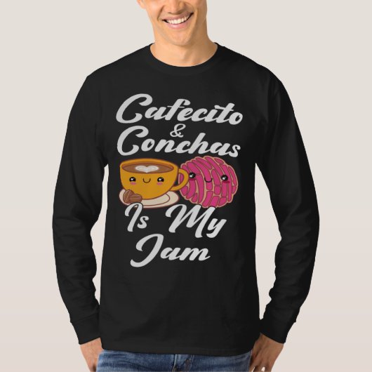 Cafecito & Conchas Is My Jam Cute Spanish Pun Coff T-shirt (Voorkant)