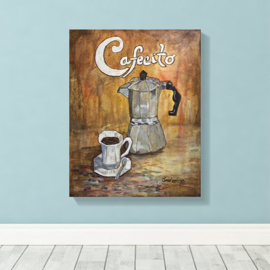 Cafecito - Cubaanse Koffie Canvas Print (Insitu (Houten vloer))