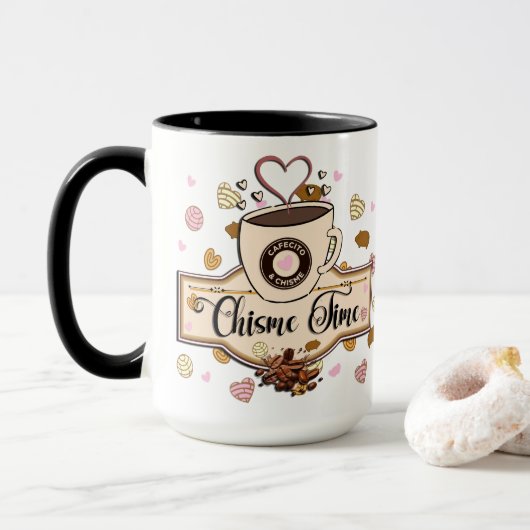 Cafecito en Chisme Mexicaanse stijl Mok (Met donut)