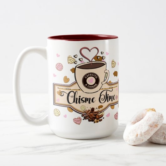 Cafecito en Chisme Mexicaanse stijl Mok (Met donut)