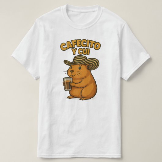 Cafecito en cuy t-shirt (Design voorkant)