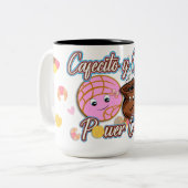 Cafecito y chisme Schattige grappig Mexicaans Tweekleurige Koffiemok (Voorkant links)