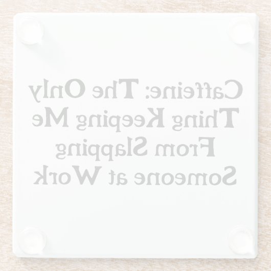 Cafeïne-aangedreven sarcasme koffie - Onderzetter Glazen Onderzetter (Achterkant)