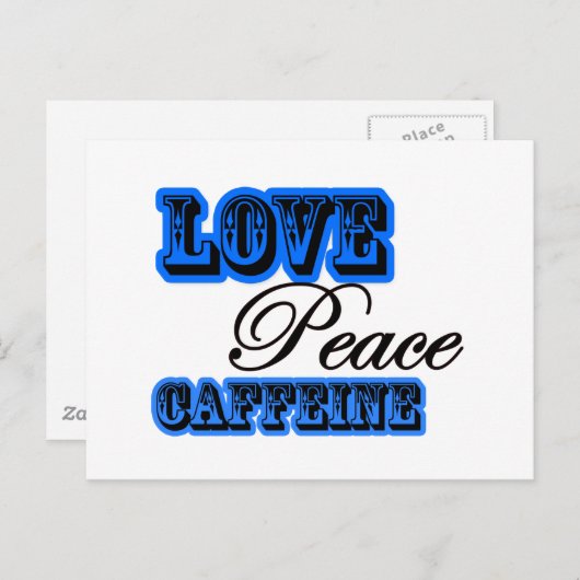 cafeïne briefkaart (Voorkant / Achterkant)