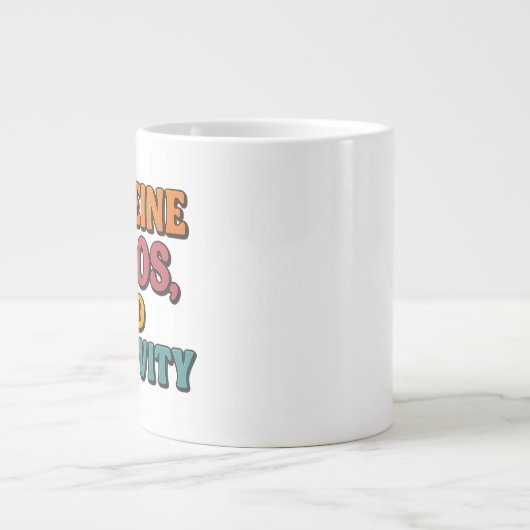 Cafeïne Chaos en Creativiteit Mok – Funky Retro (Voorkant)