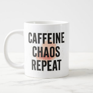 Cafeïne. Chaos. Herhaal. – Neon Cyberpunk Koffiemo Grote Koffiekop