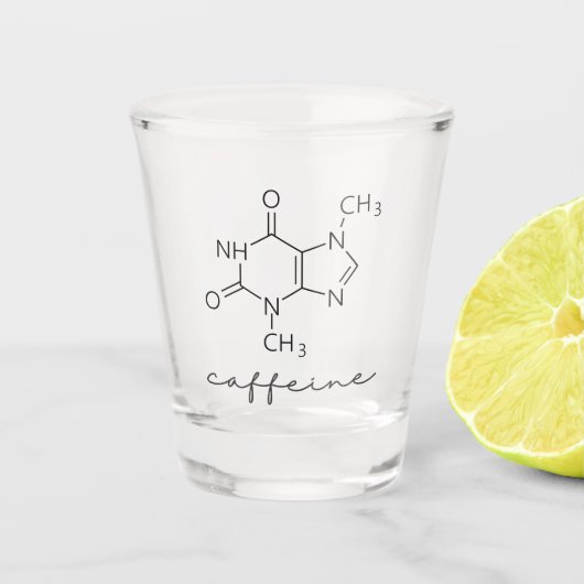Cafeïne Chemie Koffie liefhebbers Shot Glas (Voorkant)