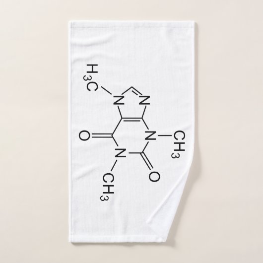 cafeïne chemische formule koffiechemie-element handdoek (Handdoek)