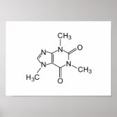 cafeïne chemische formule koffiechemie-element poster (Voorkant)