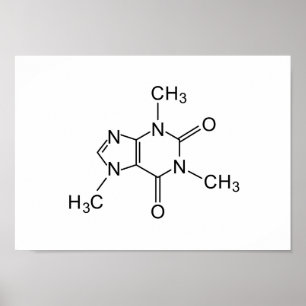 cafeïne chemische formule koffiechemie-element poster
