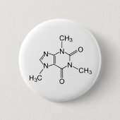 cafeïne chemische formule koffiechemie-element ronde button 5,7 cm (Voorkant)