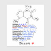 Cafeïne chemische formule - moleculaire structuur sticker (Vel)