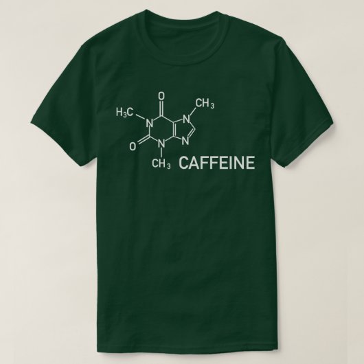 Cafeine chemische structuur koffie t-shirt (Design voorkant)