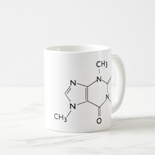 Cafeïne chemische structuur Mok (Voorkant rechts)