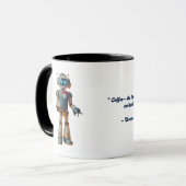 Cafeïne Circuit - Vriendelijke Robot Barista Mok (Voorkant links)