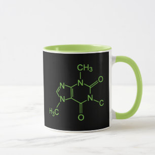 Cafeïne Coffeemolecuul Chemisch Diagram Mok