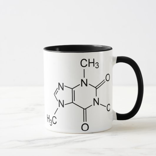 Cafeïne Coffiemolecuul Chemisch Diagram Mok (Rechts)