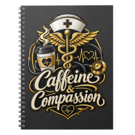 Cafeïne & Compassie Grappig Verpleegster Cadeau Notitieboek