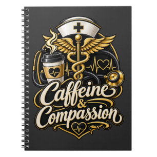 Cafeïne & Compassie Grappig Verpleegster Cadeau Notitieboek
