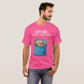 Cafeïne – De Echte Schoolbenodigdheid – Grappige L T-shirt (Voorkant volledig)