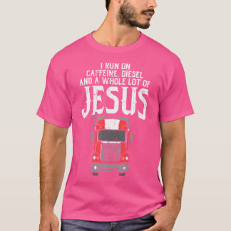 Cafeïne Diesel Jesus Truck Coffee Christelijke Tru T-shirt