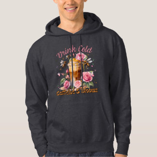 Cafeïne en bloemen: ijskoffie genot hoodie