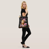 Cafeïne en bloemen: ijskoffie genot tote bag (Op model)